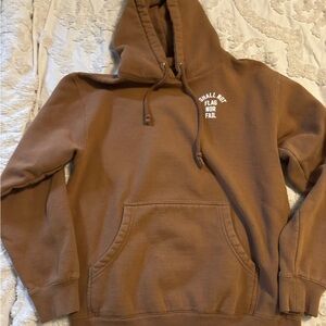 flag nor fail Brown Pullover Hoodie with Chest Slogan